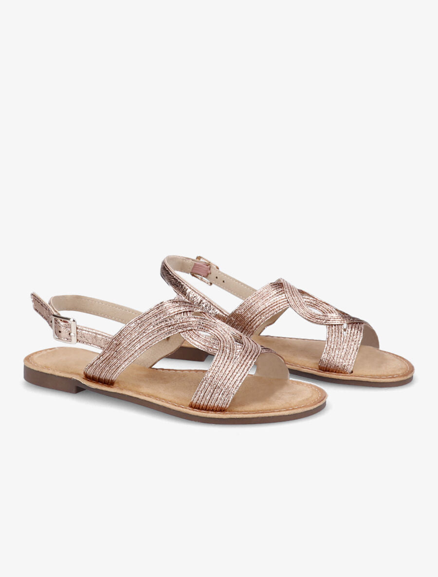 Nu-pieds à ganses entrelacées - Champagne - 4