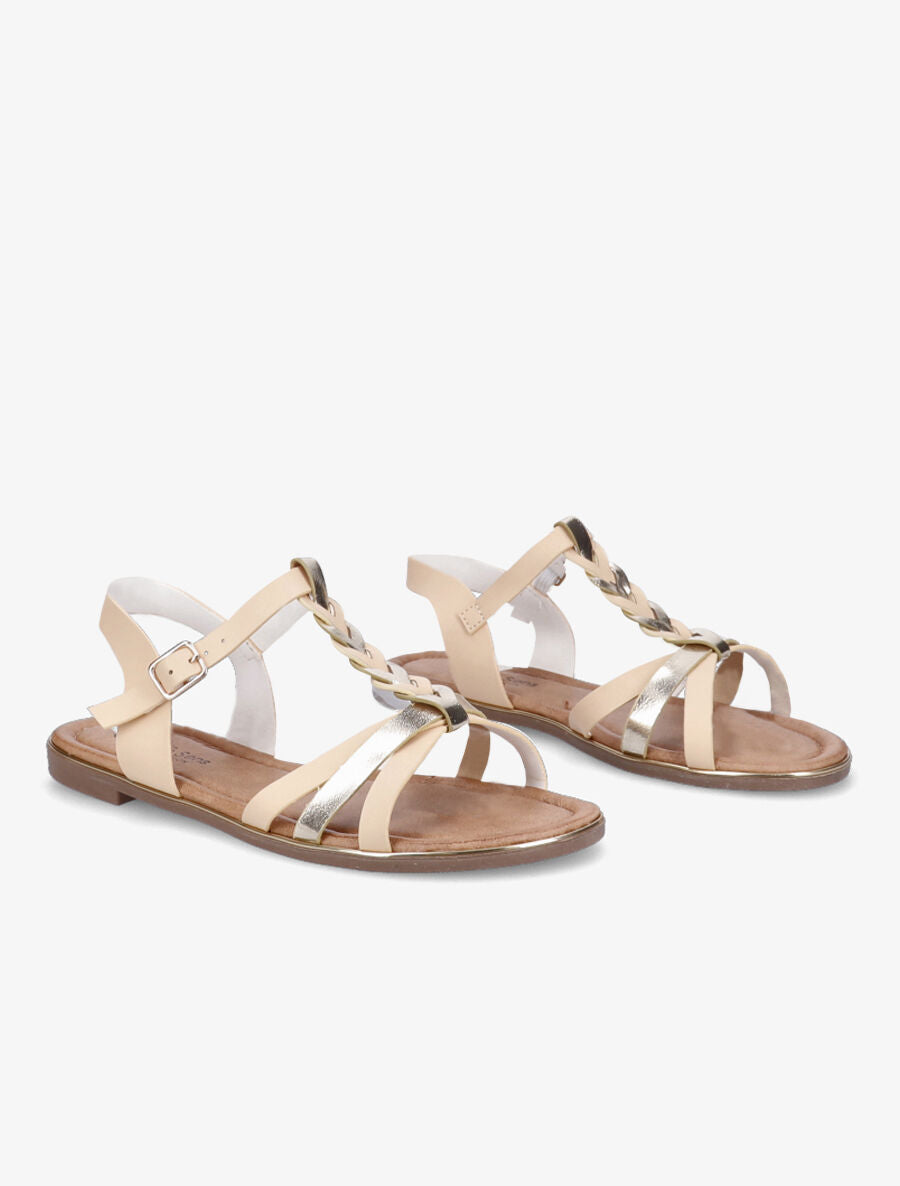 Nu-pieds à ganses tressées - Beige - 4