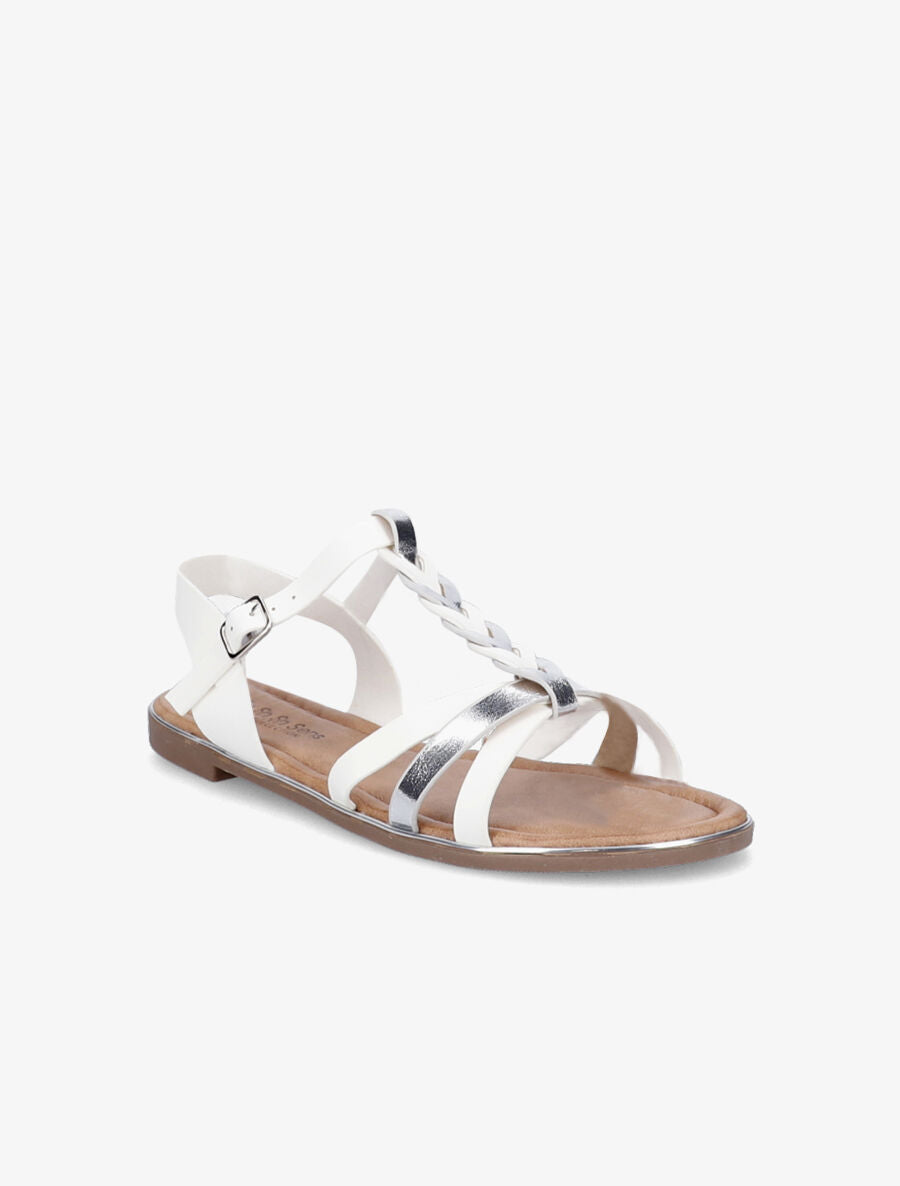 Nu-pieds à ganses tressées - Blanc - 5