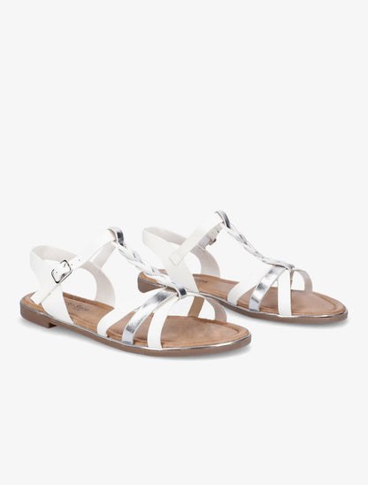 Nu-pieds à ganses tressées - Blanc - 4