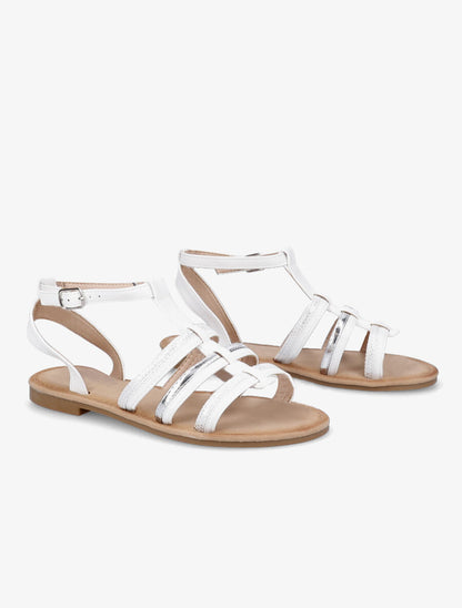 Nu-pieds à brides stylisées - Blanc - 4