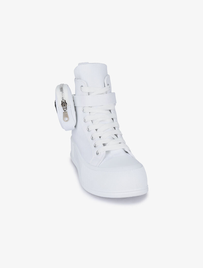 Baskets montantes avec pochette amovible - Blanc - 2