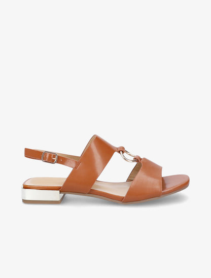 Sandales à brides larges et boucles métalliques - Camel - 2