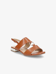 Sandales à brides larges et boucles métalliques - Camel - 5