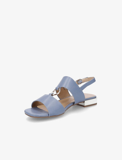 Sandales à brides larges et boucles métalliques - Bleu - 3