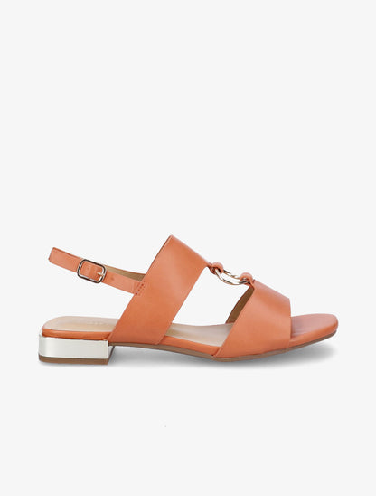 Sandales à brides larges et boucles métalliques - Orange - 2