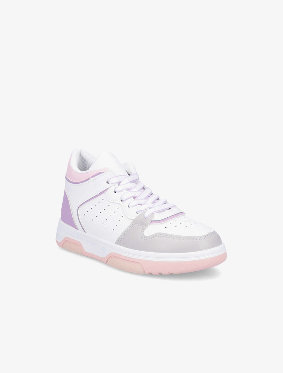 Sneakers montantes en simili - Lilas - 2