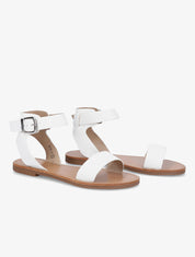 Nu-pieds basiques en simili - Blanc - 1