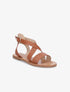 Sandales en simili à brides croisées - Camel - 1