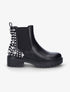 Boots montantes à contrefort à clous et strass - Noir - 5