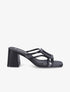 Mules à talon carré et à détail transparent - Noir - 1