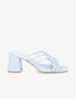 Mules à talon carré et à détail transparent - Bleu - 5