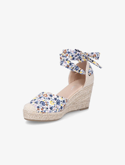 Espadrilles compensées imprimé fleuri - Bleu - 3