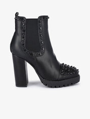 Boots à talons à bout cloutés - Noir - 1
