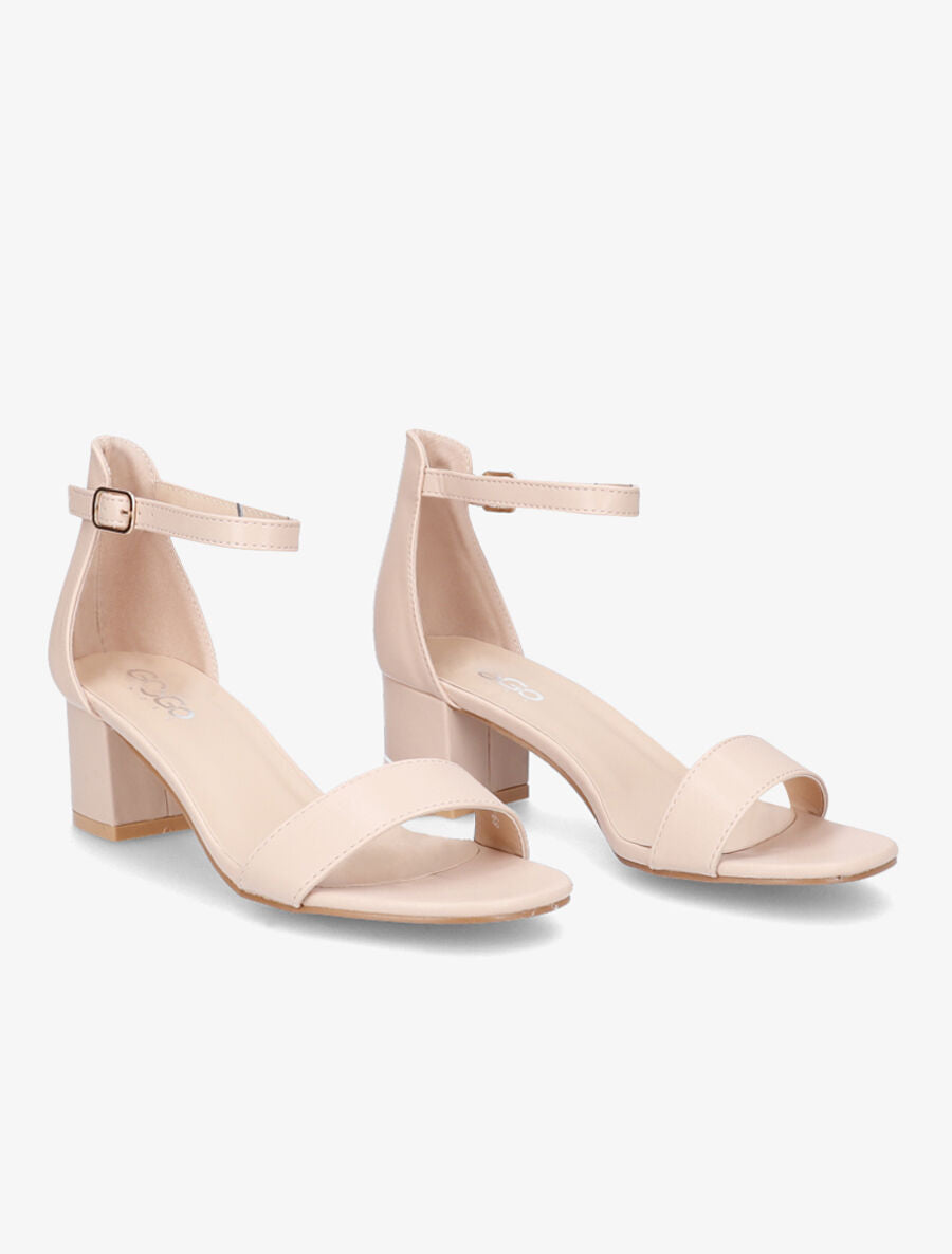 Sandales classiques en simili - Nude - 4