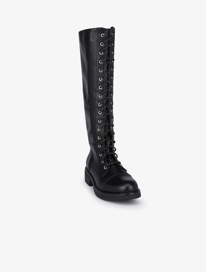 Bottes fourrées à lacets - Noir - 2