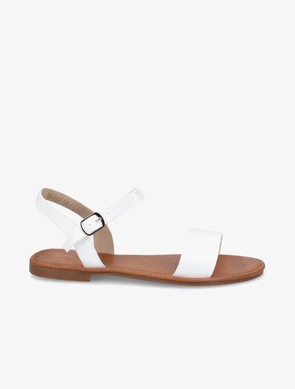 Nu-pieds basiques en simili - Blanc - 3