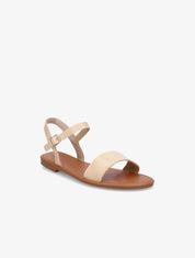 Nu-pieds basiques en simili - Beige - 5