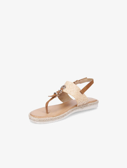 Nu-pieds tressés et semelle en raphia - Beige - 3