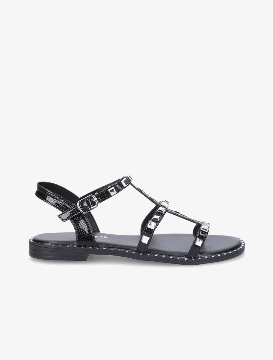 Nu-pieds effet python à clous - Noir - 3