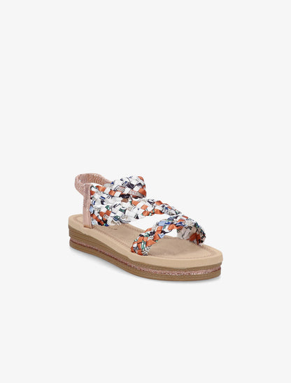 Nu-pieds tressés à strass et paillettes - Rose gold - 5