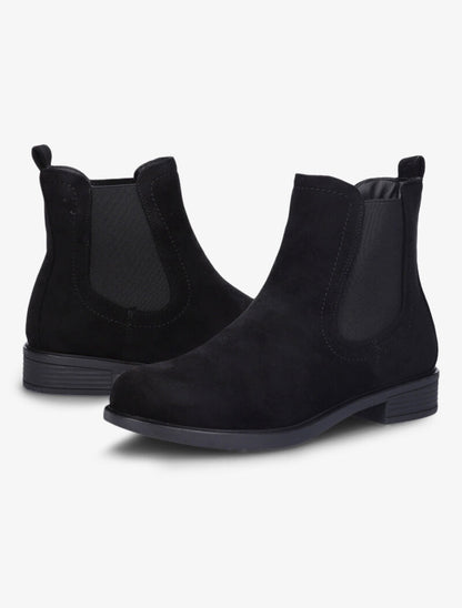 Bottines en suédine à chevilles élastiquées - Noir - 4