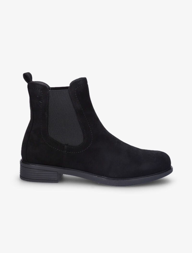 Bottines en suédine à chevilles élastiquées - Noir - 1