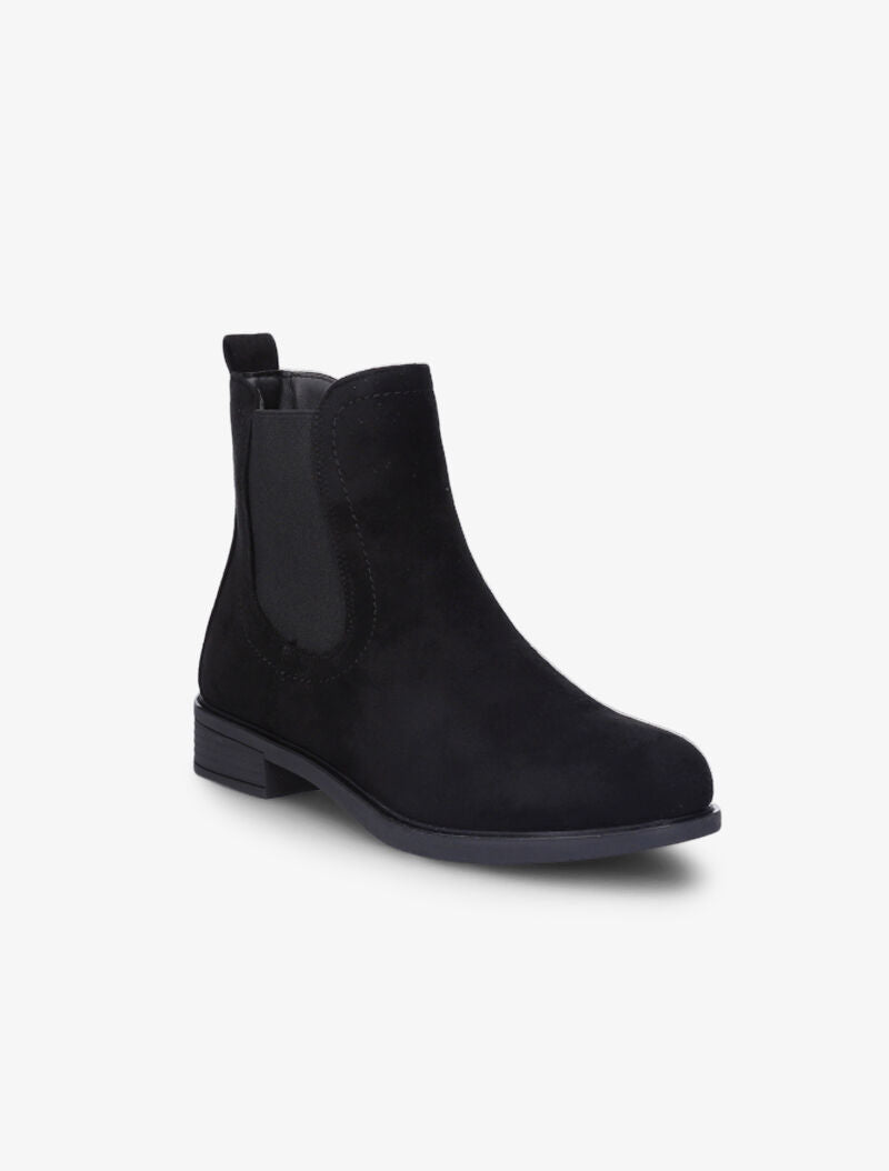 Bottines en suédine à chevilles élastiquées - Noir - 2