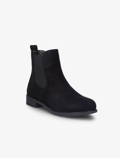 Bottines en suédine à chevilles élastiquées - Noir - 2