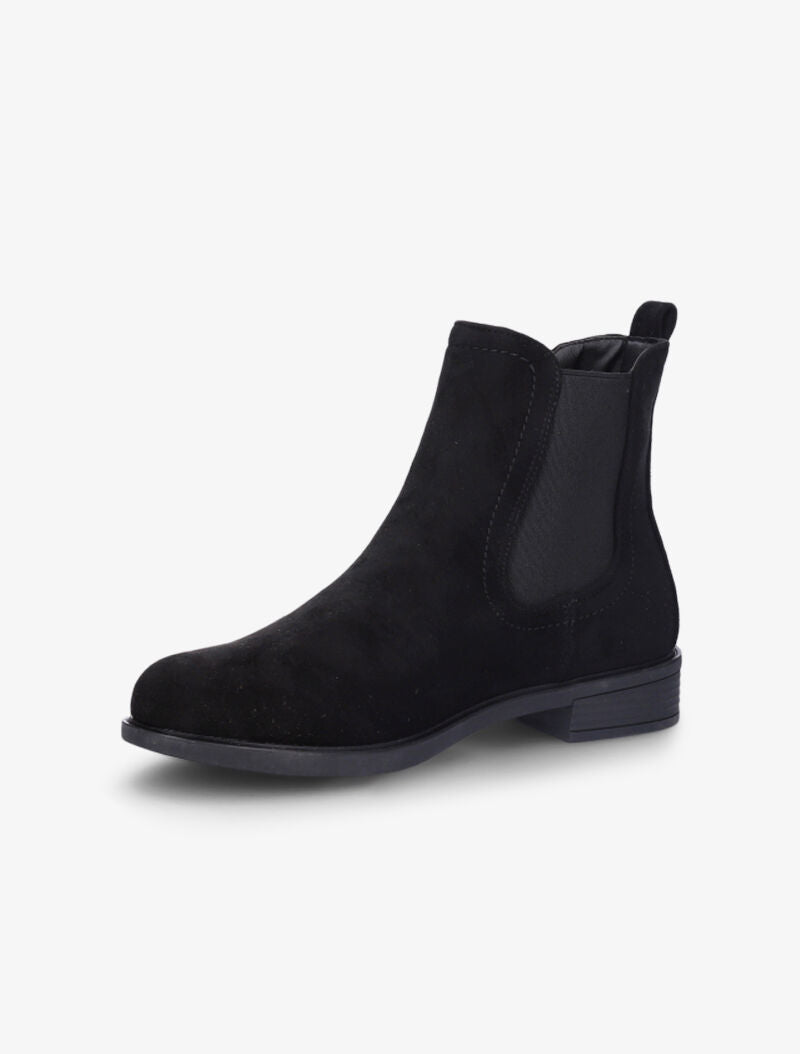 Bottines en suédine à chevilles élastiquées - Noir - 3