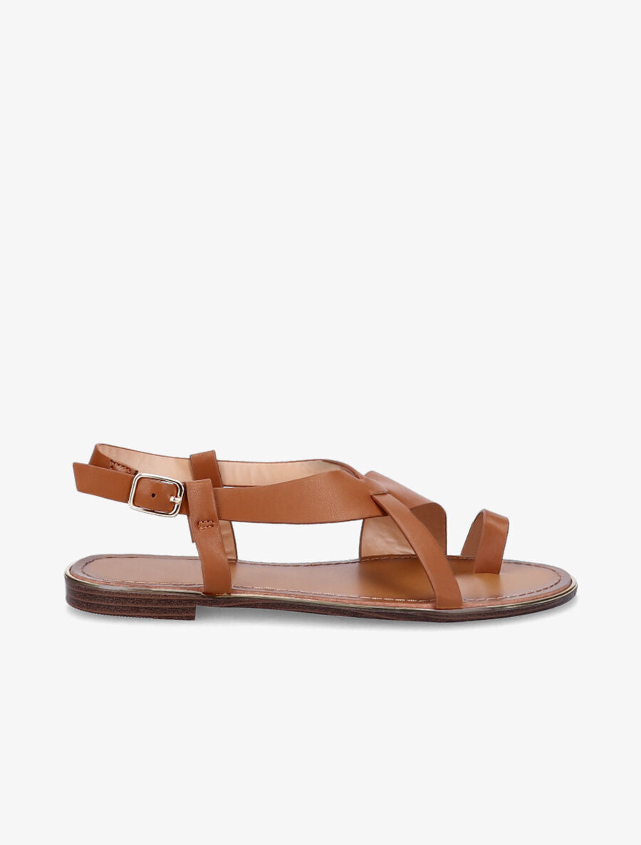 Nu-pieds en simili à entredoigt - Camel - 2
