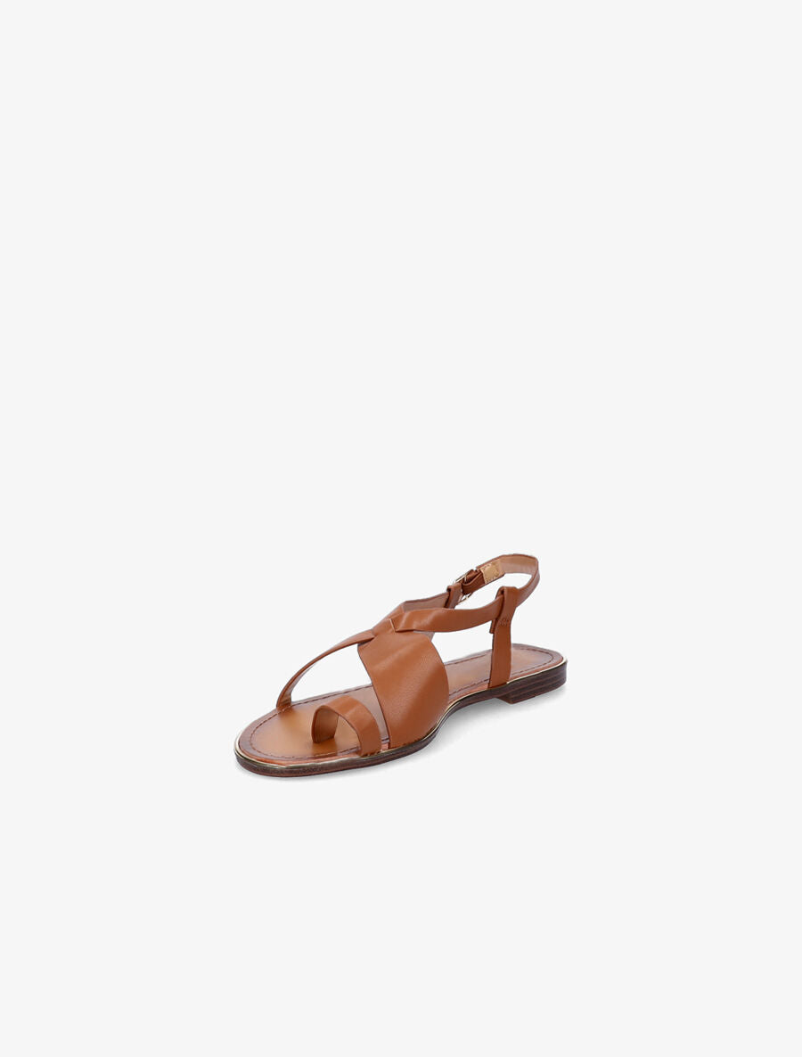 Nu-pieds en simili à entredoigt - Camel - 3
