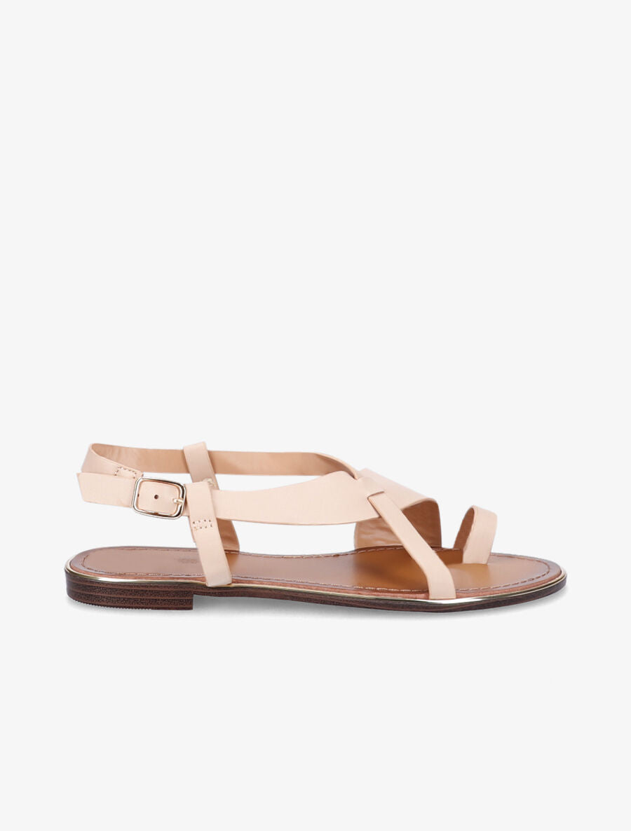 Nu-pieds en simili à entredoigt - Beige - 2