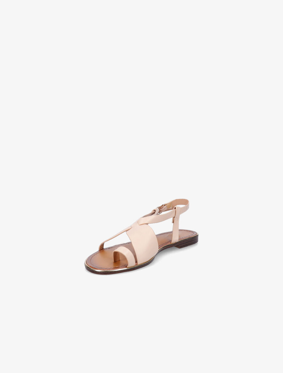 Nu-pieds en simili à entredoigt - Beige - 3