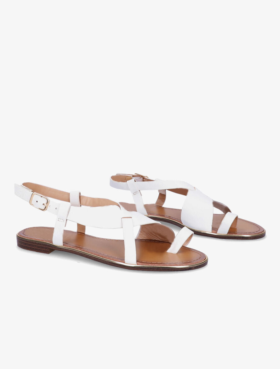Nu-pieds en simili à entredoigt - Blanc - 4