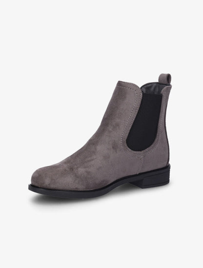 Bottines en suédine à chevilles élastiquées - Gris foncé - 3