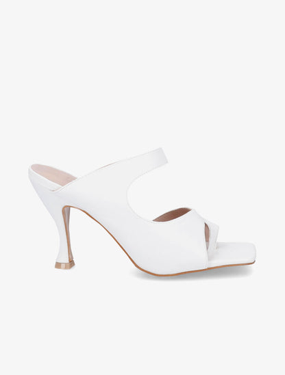 Mules asymétriques à entredoigt - Blanc - 1