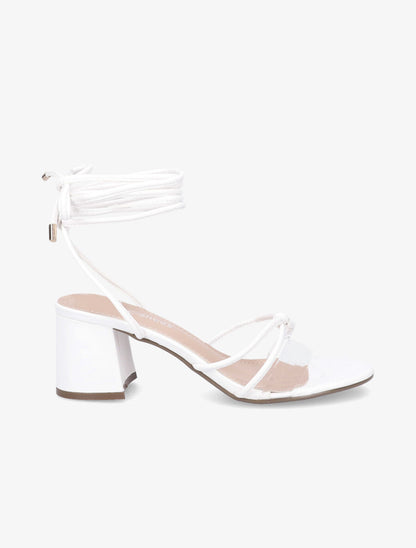 Sandales à lacets et ganses transparentes - Blanc - 4