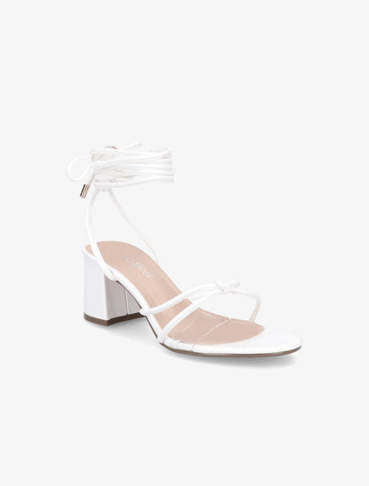Sandales à lacets et ganses transparentes - Blanc - 2