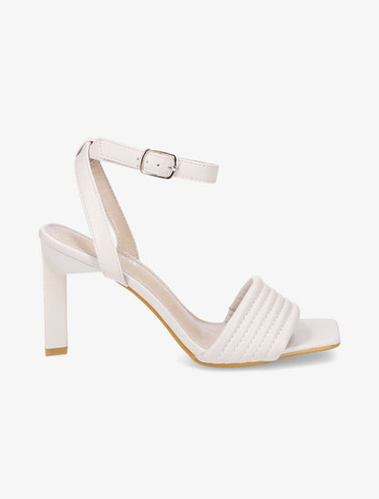 Sandales matelassées à bride - Beige - 1