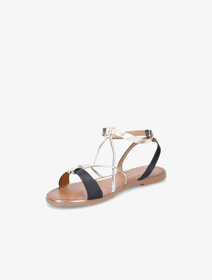 Nu-pieds à ganses et brides irisées - Noir - 4