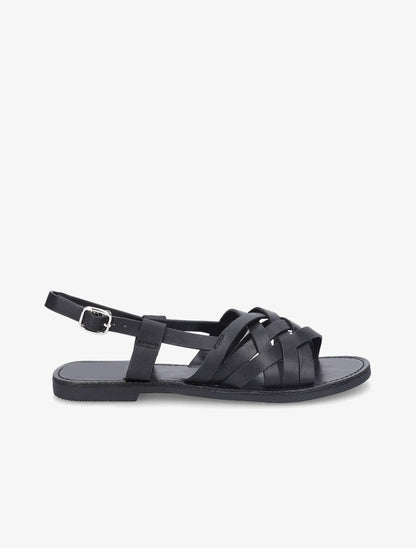 Nu-pieds à ganses entrecroisées - Noir - 2