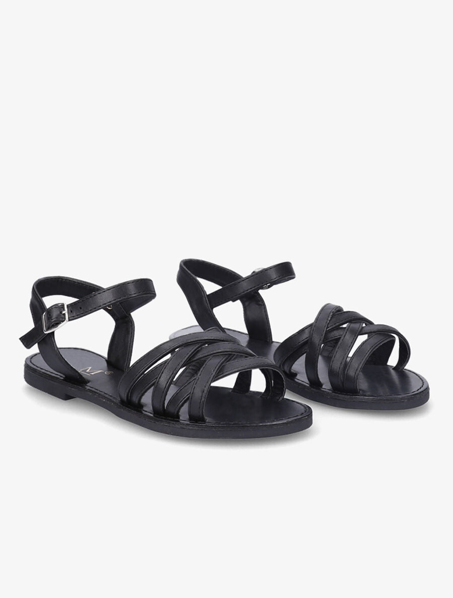 Nu-pieds classiques à ganses entrecroisées - Noir - 5