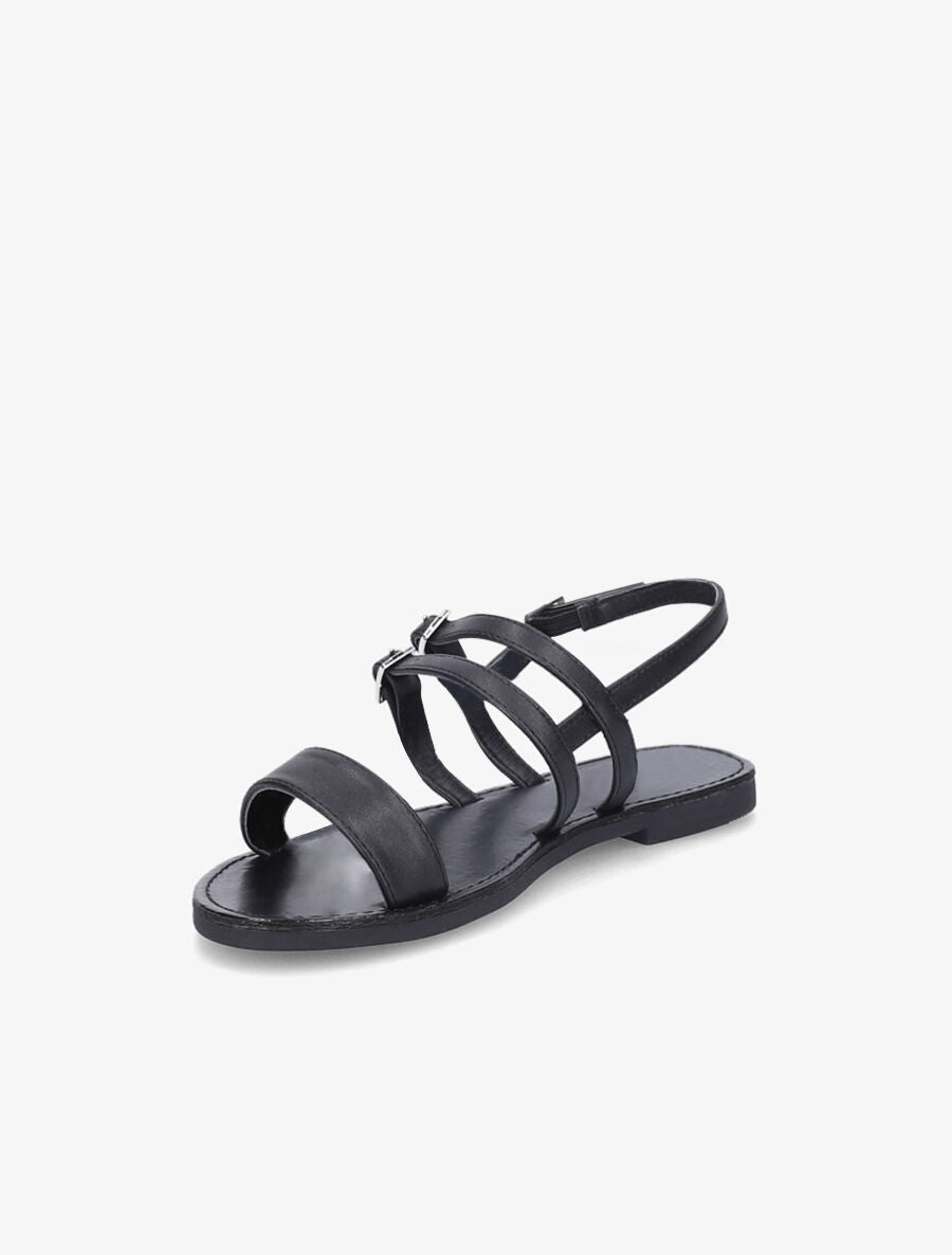 Nu-pieds en simili à triple brides - Noir - 4