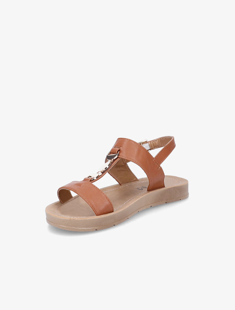 Nu-pieds à bride en T bijou - Camel - 3