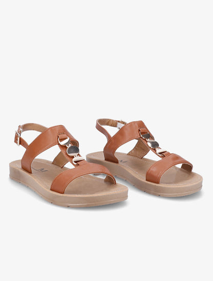 Nu-pieds à bride en T bijou - Camel - 4