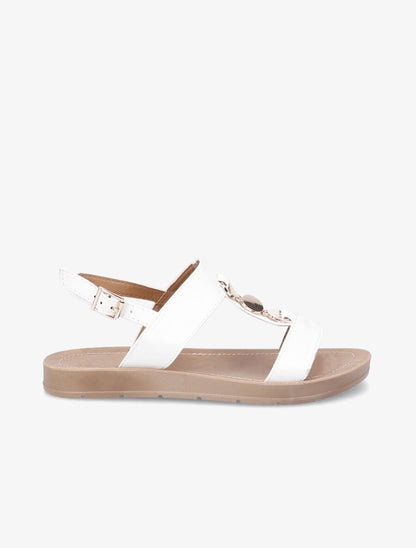 Nu-pieds à bride en T bijou - Blanc - 2