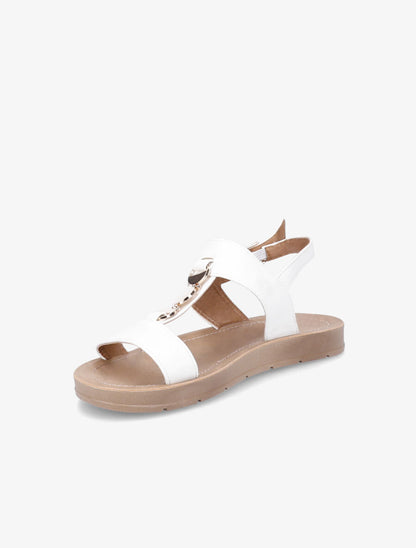 Nu-pieds à bride en T bijou - Blanc - 4