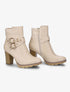 Bottines montantes à contrefort bi-matière et sangles - Beige - 1