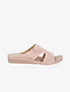 Mules à brides ajourées ornées de strass - Rose - 1